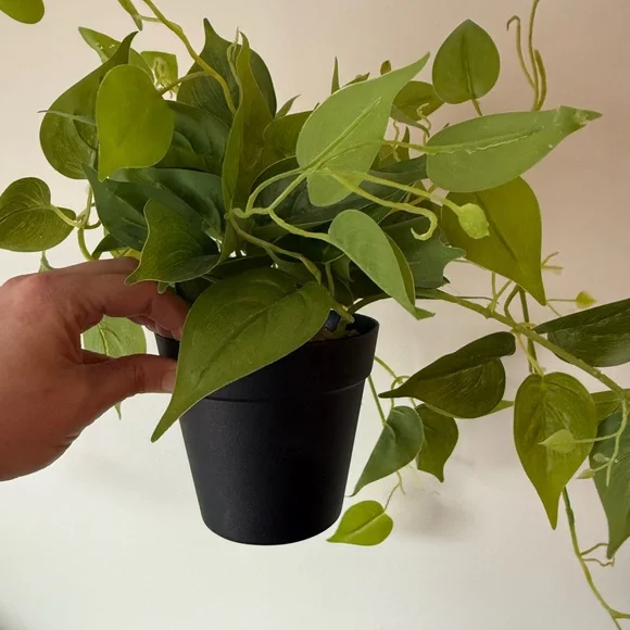 Blue and White Floral Ceramic Planter with Greenery (artificial greenery) - Picture 2 of 7